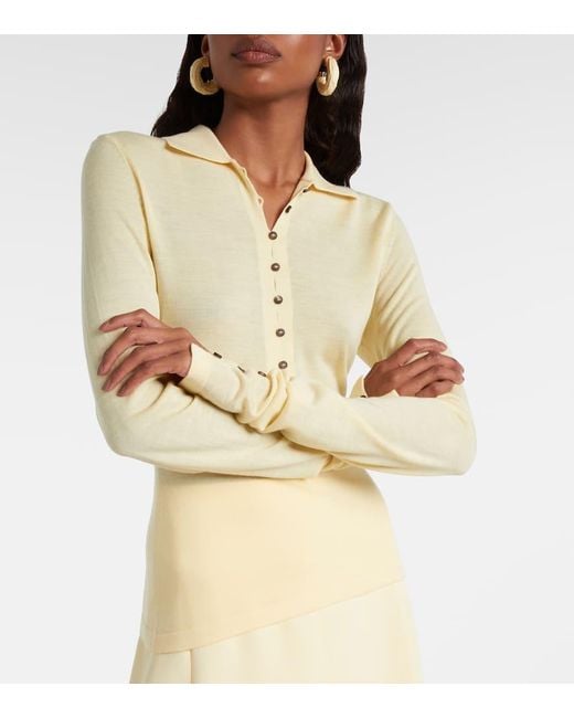 Jacquemus Natural Polopullover Aus Wolle