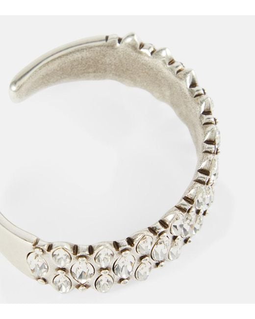 Isabel Marant White Celenia Crystal-Embellished Cuff Bracelet
