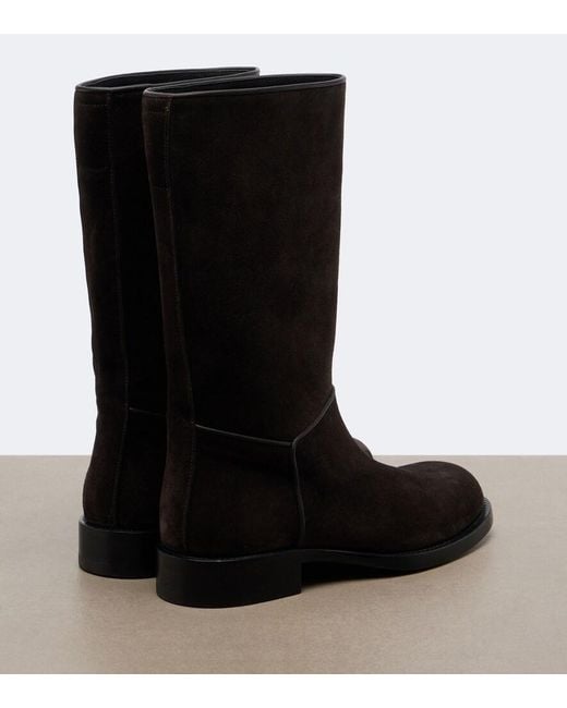 The Row Black Nobilis Suede Knee-High Boots