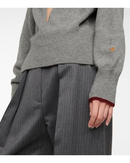 Victoria Beckham Gray Strickpullover Aus Einem Kaschmirgemisch