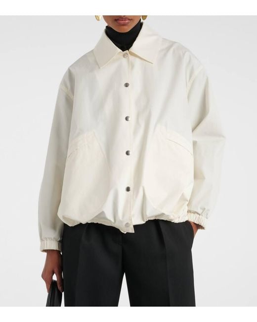 Jil Sander White Logo Cotton Shirt Jacket