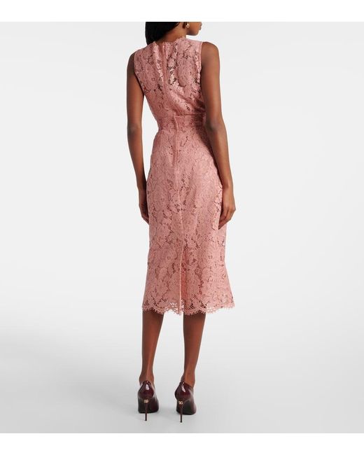 Dolce & Gabbana Pink Midirock Aus Spitze