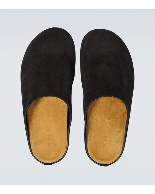The Row Slippers Hugo Aus Veloursleder in Black für Herren