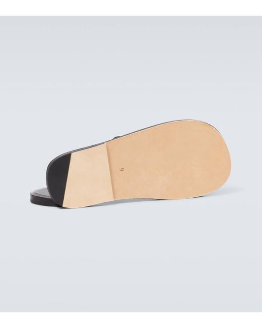 Auralee Black Leather Thong Sandals for men