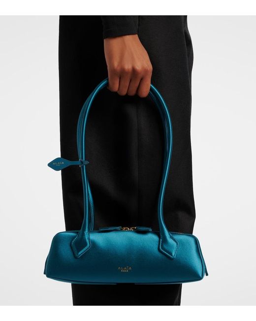 Alaïa Blue Le Teckel Small Satin Shoulder Bag