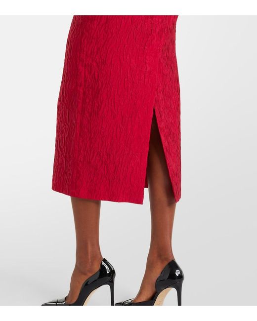 Roksanda Red Falah Cloque Midi Dress