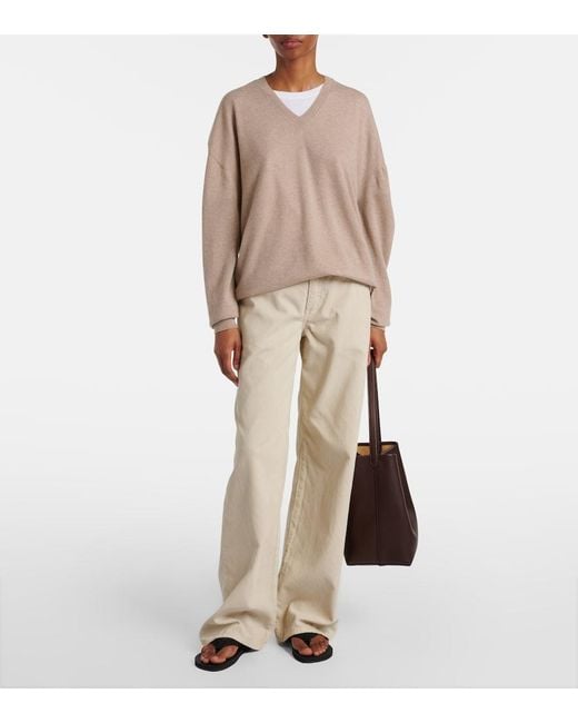 The Row Brown Jairo Cashmere Sweater