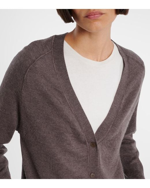 The Row Brown Liberty Cashmere Cardigan