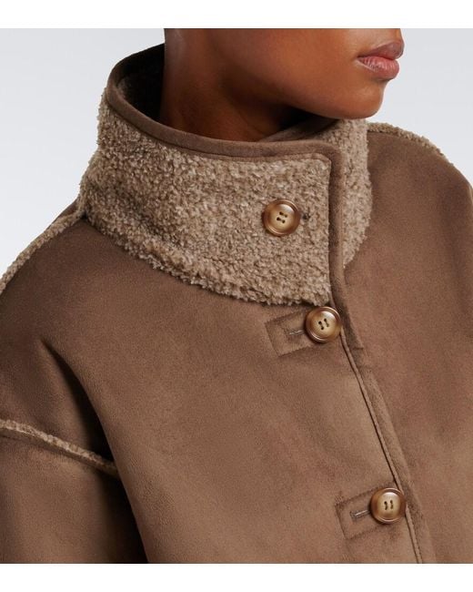 Velvet Brown Esme Teddy-Lined Cropped Jacket