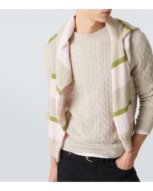 arch4 White Cable-Knit Cashmere Sweater for men