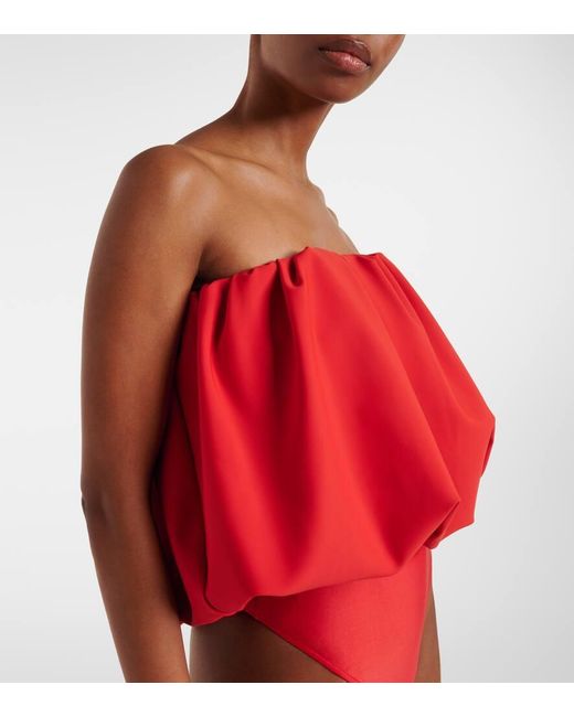 Adriana Degreas Red Coquille De Mer Bodysuit