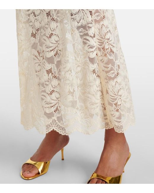 Rabanne White Maxikleid Aus Spitze