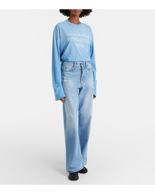 Acne Blue 1981 Mid-Rise Wide-Leg Jeans