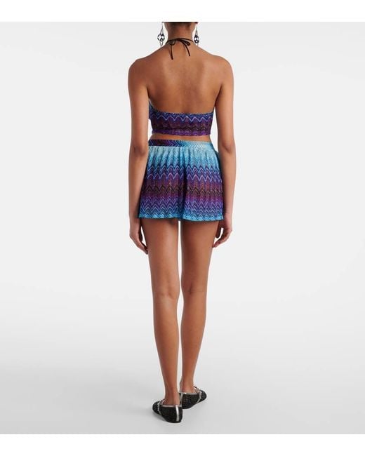 Missoni Blue Halterneck Crop Top