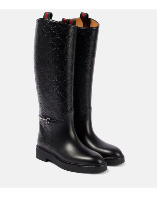 Gucci Black Slim Horsebit Boot