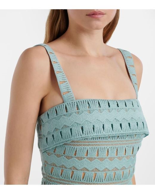 Elie Saab Blue Macrame Gown