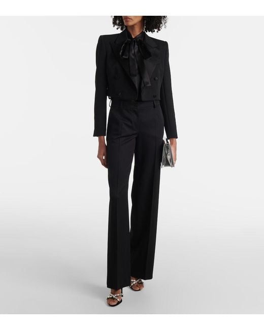 Dolce & Gabbana Gray Silk Chiffon Blouse