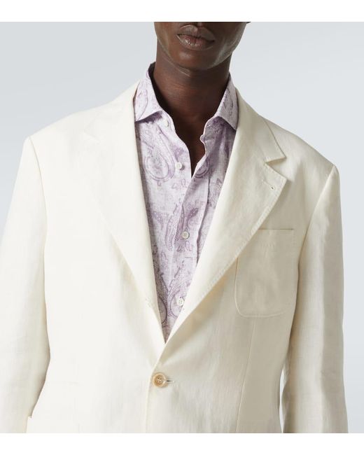 Brunello Cucinelli Natural Linen Blazer for men
