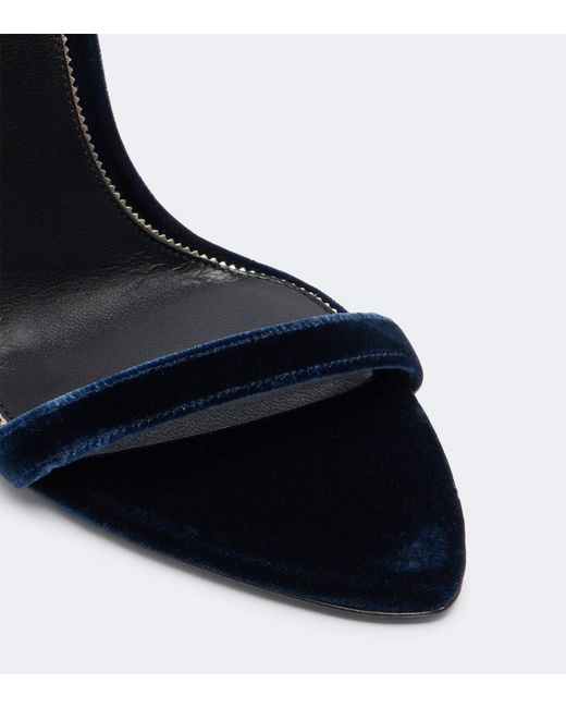 Tom Ford Blue Padlock Velvet Sandals