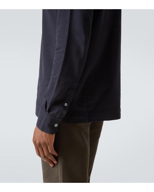 Zegna Blue Cotton Polo Shirt for men
