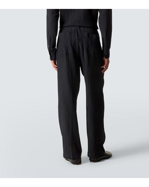 Umit Benan Blue Julian Linen And Cotton Straight Pants for men