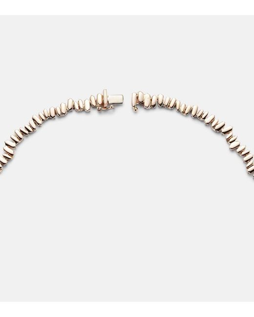 Suzanne Kalan Metallic Bold 18Kt Rose Tennis Necklace With Sapphires And Diamonds