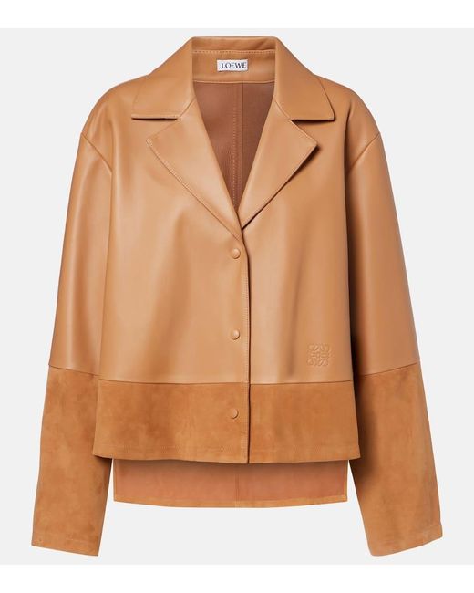 Loewe Brown Pyjama Leather And Suede Jacket