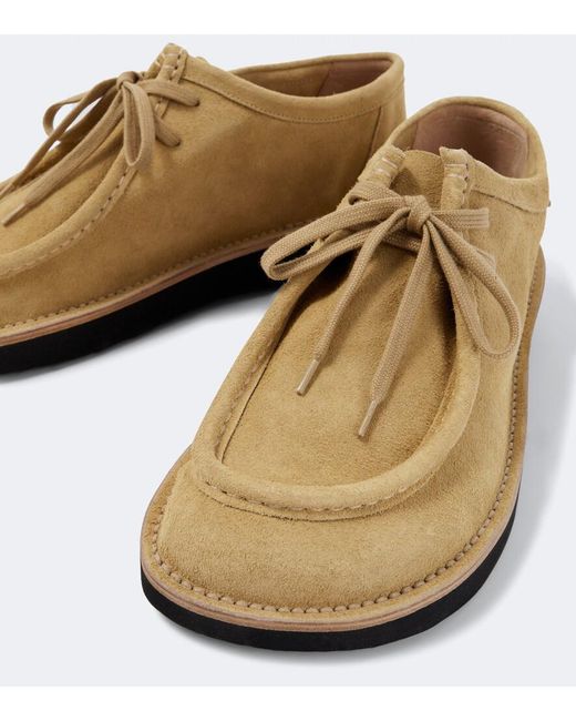 Loewe White Faro Suede Derby Shoes for men