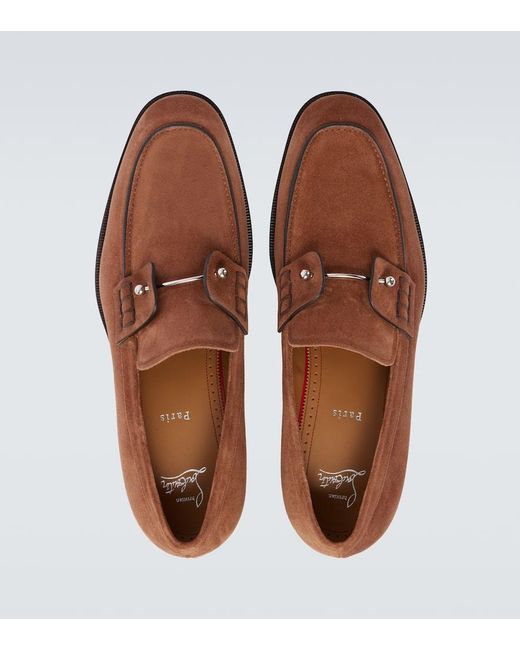 Christian Louboutin Brown Chambelimoc Leather Loafers for men