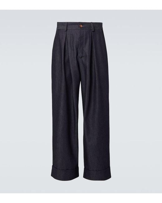 Jean Ample Roll Cuff A Taille Haute King & Tuckfield pour homme en coloris Blue