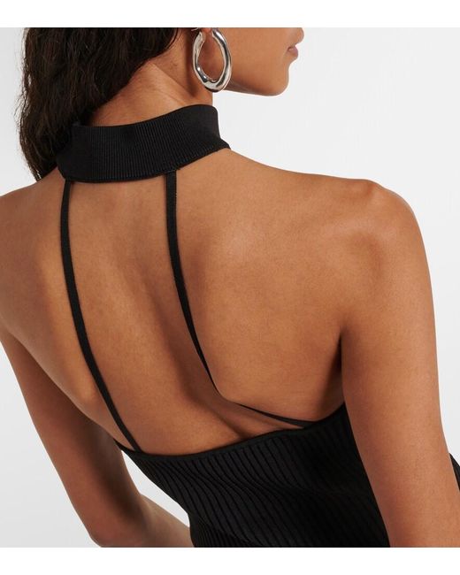 Jonathan Simkhai Black Rubie Halterneck Stretch-Woven Top