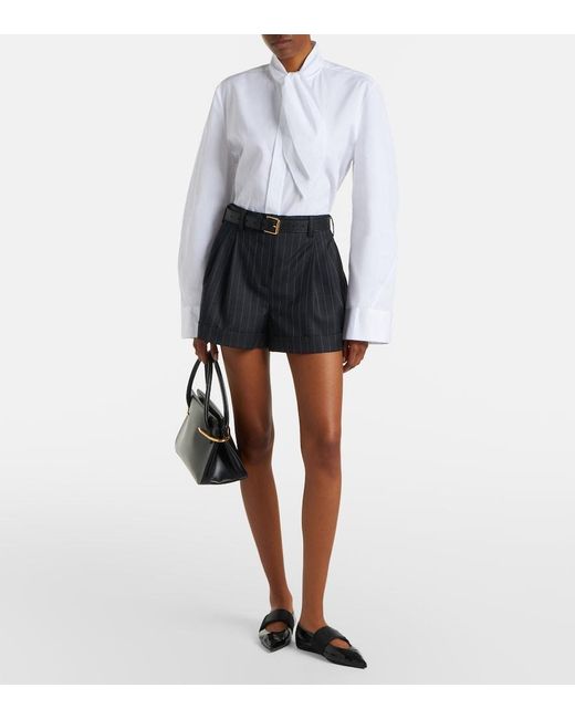 Givenchy Blue Pinstripe Wool Shorts