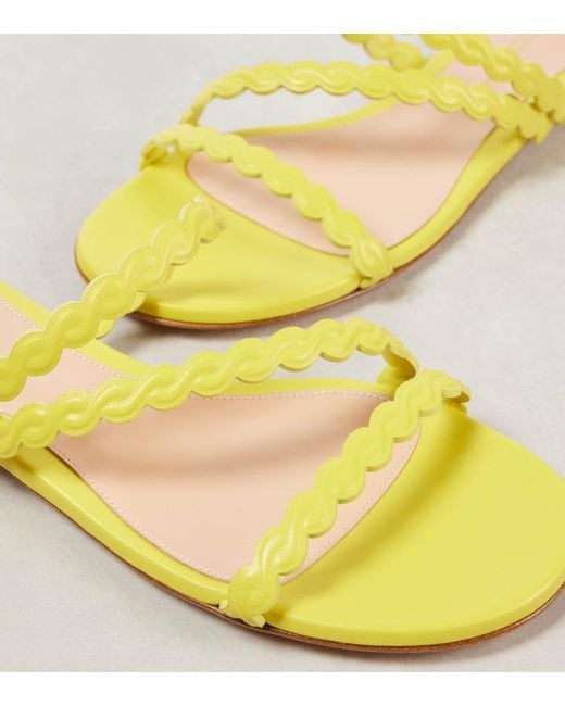Gianvito Rossi Yellow Leather Sandals