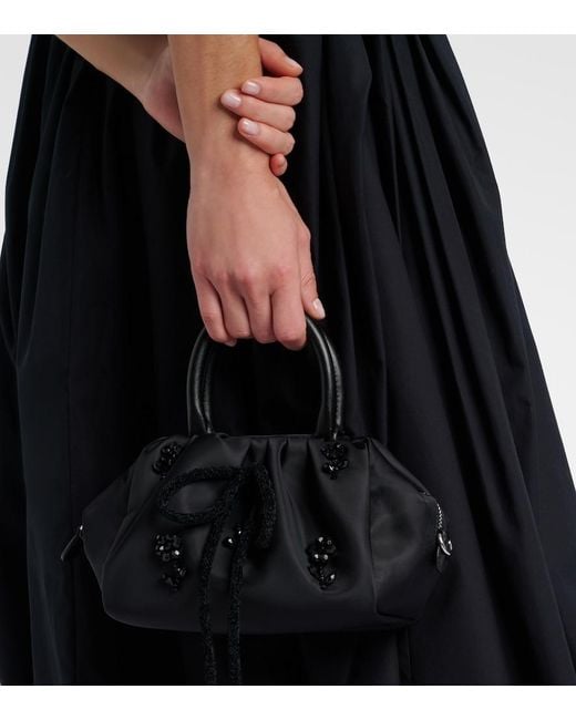 Simone Rocha Black Mini Embellished Top-Handle Bag