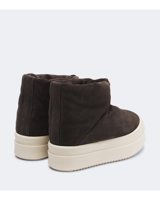 Rick Owens Black Mega Bumper Suede Ankle Boots
