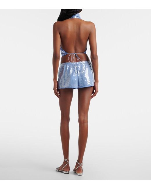 Short A Sequins Oseree en coloris Blue