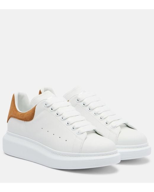 McQueen White Oversized Leather Sneakers