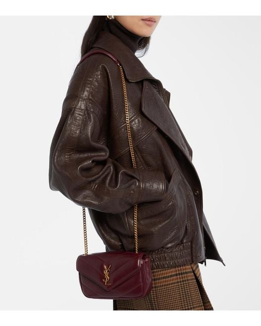 Saint Laurent White Loulou Mini Leather Crossbody Bag