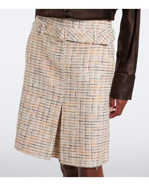 ShuShu/Tong Natural Belted Checked Cotton-Blend Miniskirt
