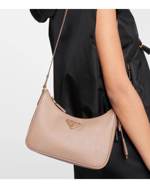 Prada Natural Re-edition Mini Leather Shoulder Bag