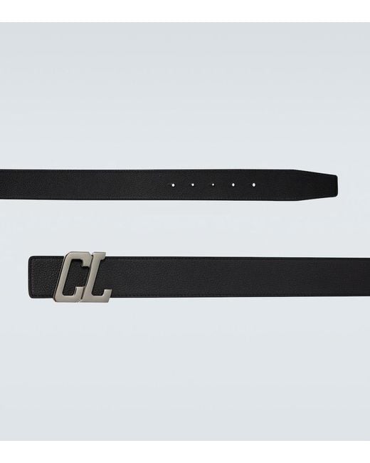 Christian Louboutin Red Cl Logo Reversible Leather Belt for men