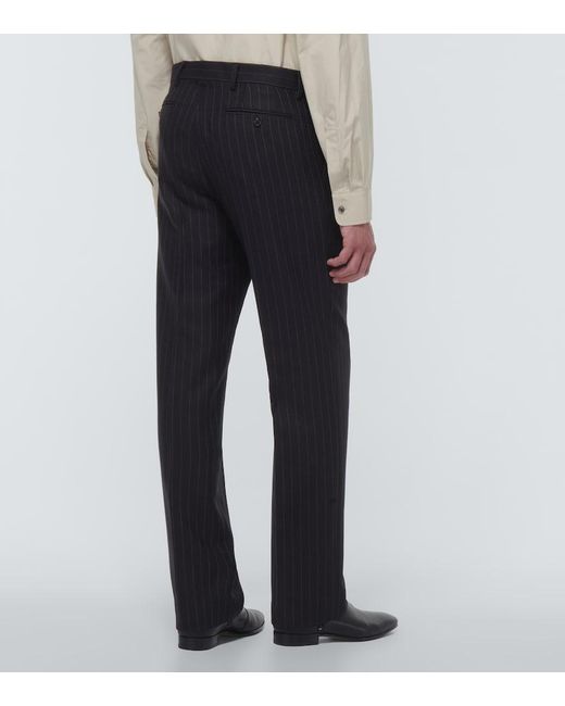 Dries Van Noten Blue Pinnet Pinstripe Straight Pants for men