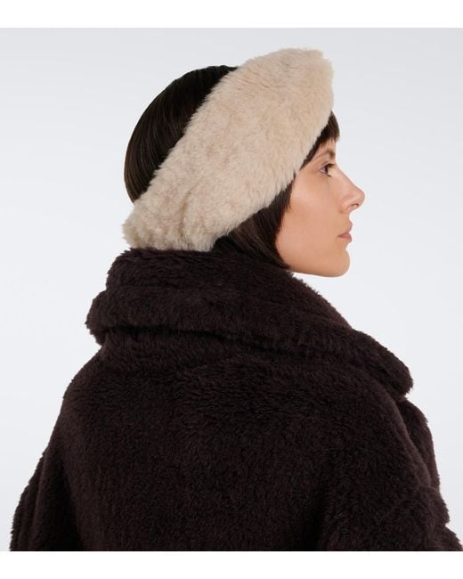 Max Mara White Alpaca, Wool, And Silk Teddy Headband