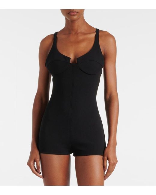 Magda Butrym Black Wool-Blend Romper