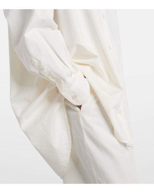 The Row White Luka Cotton And Cashmere Shirt