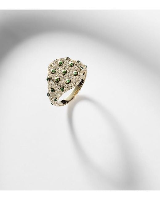 Yvonne Léon White 9Kt Ring With Diamonds And Tsavorites