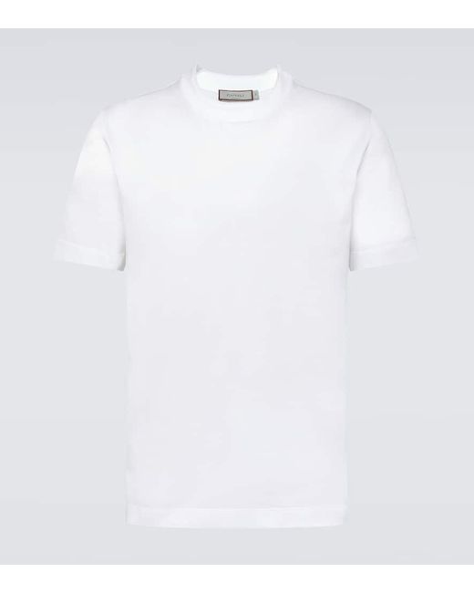 Camiseta en jersey de algodon Canali de hombre de color White