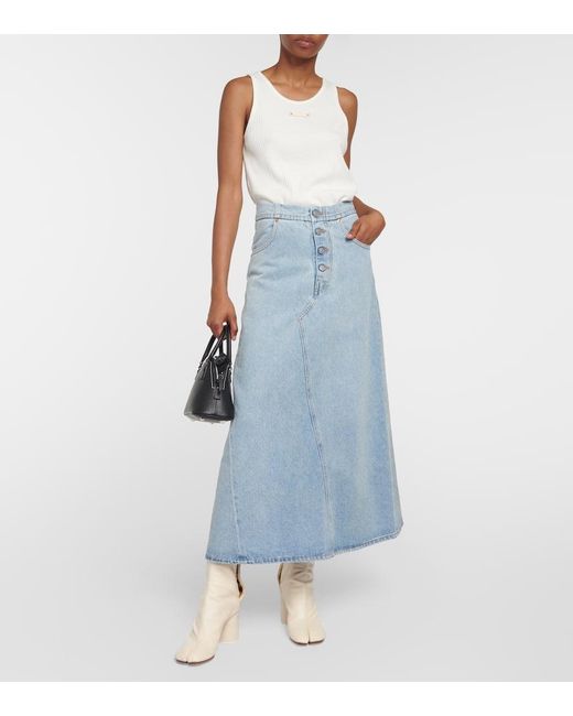 Falda Larga En Denim MM6 by Maison Margiela de color Blue
