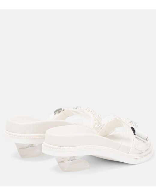 Simone Rocha White Leather Slides