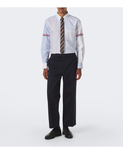 Thom Browne White Striped Cotton Shirt for men